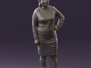 woman in black and gray 0582 3d print ready 3D Baskı Modeli