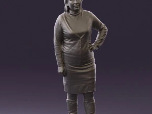 woman in black and gray 0582 3d print ready 3D Print Model
