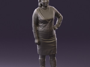 woman in black and gray 0582 3d print ready 3D Baskı Modeli