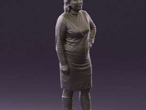 woman in black and gray 0582 3d print ready 3D Baskı Modeli