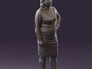 woman in black and gray 0582 3d print ready 3D Print Model