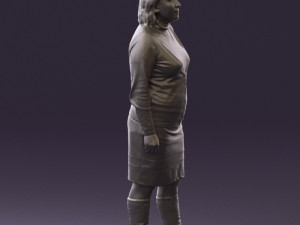 woman in black and gray 0582 3d print ready 3D Baskı Modeli