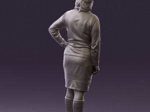 woman in black and gray 0582 3d print ready 3D Baskı Modeli