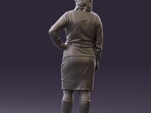 woman in black and gray 0582 3d print ready 3D Baskı Modeli