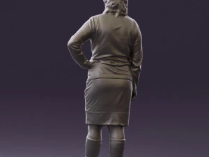 woman in black and gray 0582 3d print ready 3D Print Model
