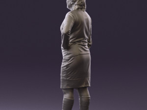 woman in black and gray 0582 3d print ready 3D Baskı Modeli