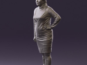 woman in black and gray 0582 3d print ready 3D Baskı Modeli