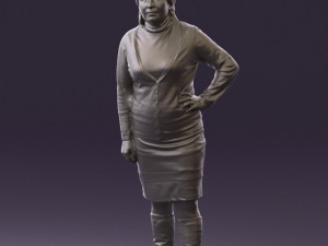 woman in black and gray 0582 3d print ready 3D Baskı Modeli
