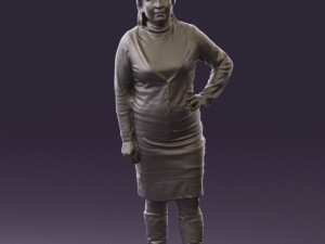 woman in black and gray 0582 3d print ready 3D Baskı Modeli