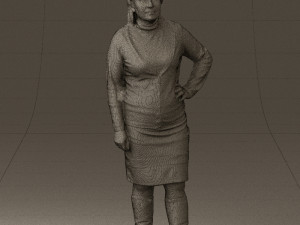 woman in black and gray 0582 3d print ready 3D Baskı Modeli