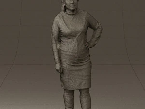 woman in black and gray 0582 3d print ready 3D Print Model