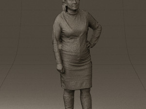 woman in black and gray 0582 3d print ready 3D Baskı Modeli