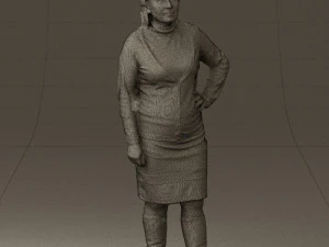 woman in black and gray 0582 3d print ready 3D Print Model