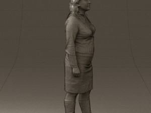 woman in black and gray 0582 3d print ready 3D Baskı Modeli