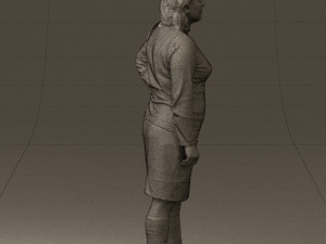 woman in black and gray 0582 3d print ready 3D Baskı Modeli