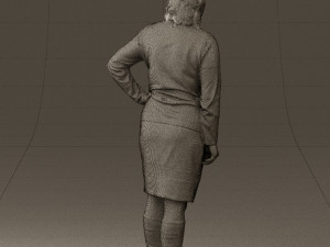 woman in black and gray 0582 3d print ready 3D Baskı Modeli
