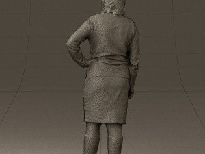 woman in black and gray 0582 3d print ready 3D Baskı Modeli