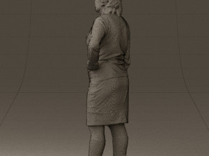 woman in black and gray 0582 3d print ready 3D Baskı Modeli
