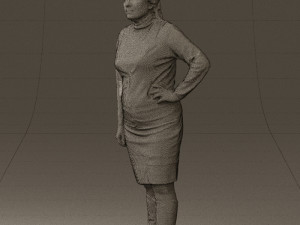 woman in black and gray 0582 3d print ready 3D Baskı Modeli