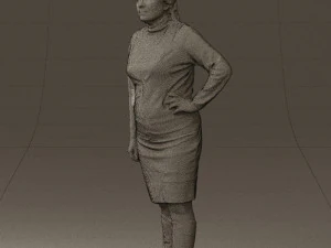 woman in black and gray 0582 3d print ready 3D Print Model