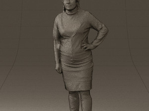 woman in black and gray 0582 3d print ready 3D Baskı Modeli