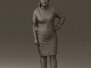 woman in black and gray 0582 3d print ready 3D Print Model