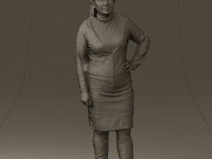 woman in black and gray 0582 3d print ready 3D Baskı Modeli