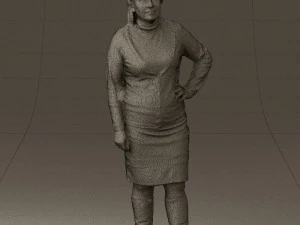 woman in black and gray 0582 3d print ready 3D Print Model
