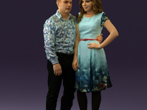woman and man in dance dresses 0584 3D Модель