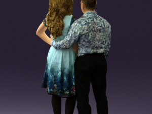 woman and man in dance dresses 0584 3D Модель
