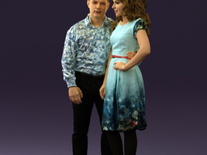 woman and man in dance dresses 0584 3D Модель