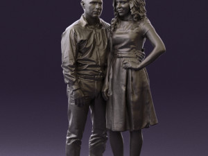 woman and man in dance dresses 0584 3D Модель