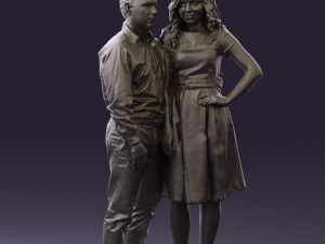 woman and man in dance dresses 0584 3D Модель