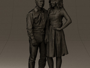 woman and man in dance dresses 0584 3D Модель