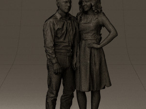 woman and man in dance dresses 0584 3D Модель