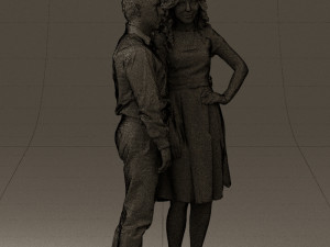 woman and man in dance dresses 0584 3D Модель