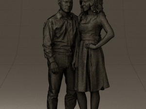 woman and man in dance dresses 0584 3D Модель