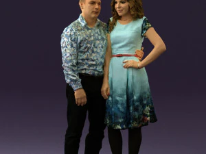 woman and man in dance dresses 0584 3d print ready 3D Print Model