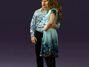 woman and man in dance dresses 0584 3d print ready 3D Print Model