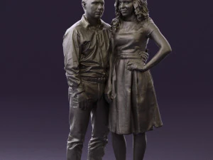 woman and man in dance dresses 0584 3d print ready 3D Print Model