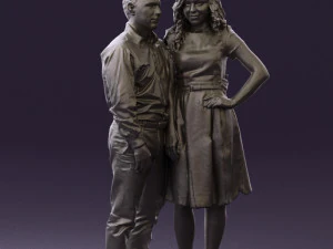woman and man in dance dresses 0584 3d print ready 3D Print Model
