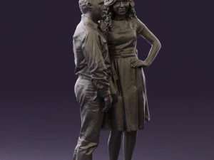 woman and man in dance dresses 0584 3d print ready 3D Print Model