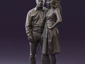 woman and man in dance dresses 0584 3d print ready 3D Print Model