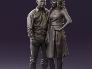 woman and man in dance dresses 0584 3d print ready 3D Print Model