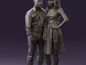 woman and man in dance dresses 0584 3d print ready 3D Print Model
