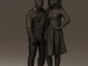 woman and man in dance dresses 0584 3d print ready 3D Print Model