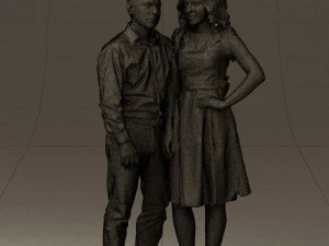 woman and man in dance dresses 0584 3d print ready 3D Print Model