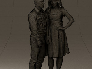 woman and man in dance dresses 0584 3d print ready Modèles 3D en vedette