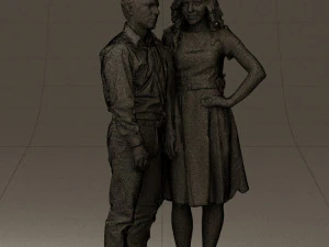 woman and man in dance dresses 0584 3d print ready 3D Print Model