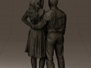 woman and man in dance dresses 0584 3d print ready 3D Print Model